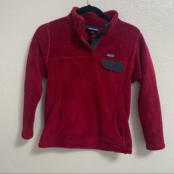 Patagonia Other - Patagonia Magenta Snap T Pullover Size L 12 Kids Sweatshirt Jacket